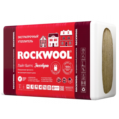 Утеплитель ROCKWOOL Лайт Баттс ЭКСТРА, 100 мм Утеплитель ROCKWOOL Лайт Баттс ЭКСТРА, 100 мм